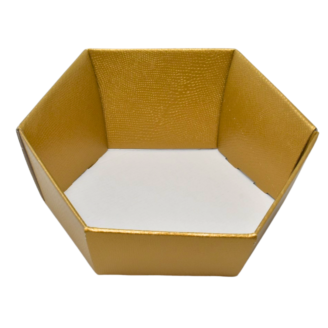 HEXAGON TRAY GOLD 20X17X7 X50(38466)